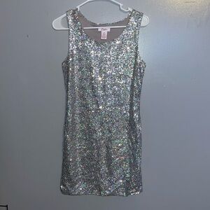 Silver sequin dress